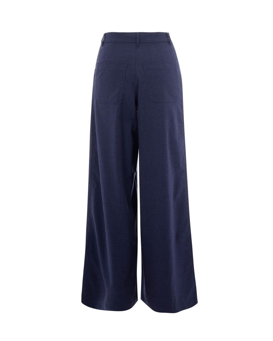 Sessùn Wide-Leg Tailored Trousers In Exclusive Chiné Fabric