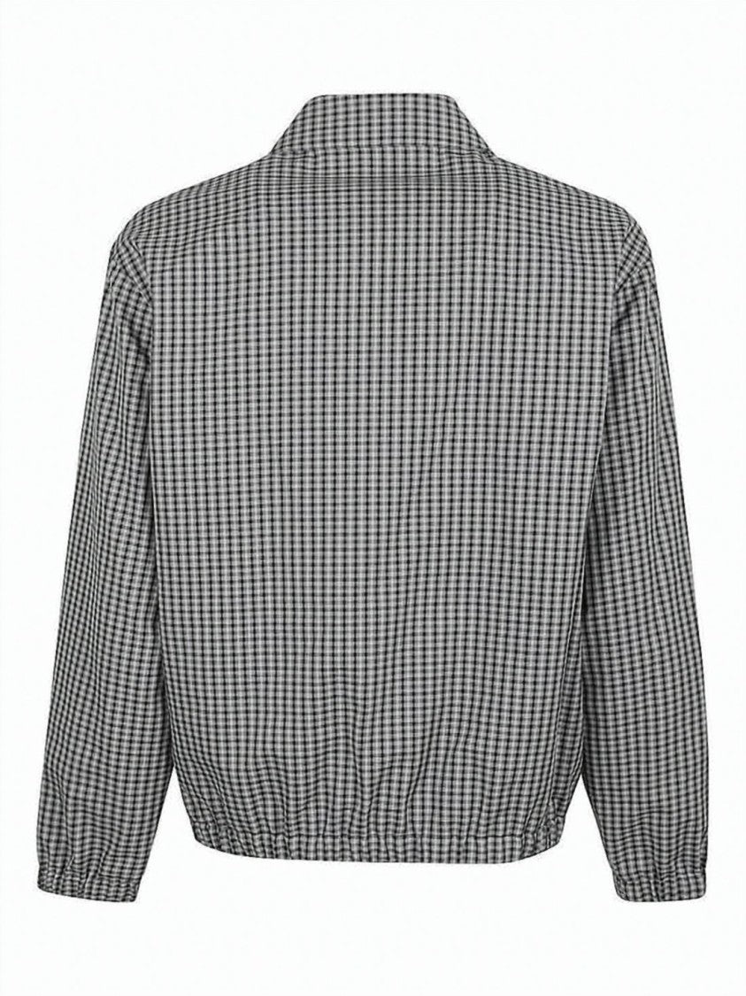 Maison Kitsuné Gingham Check Bomber Jacket With Embroidered Emblem