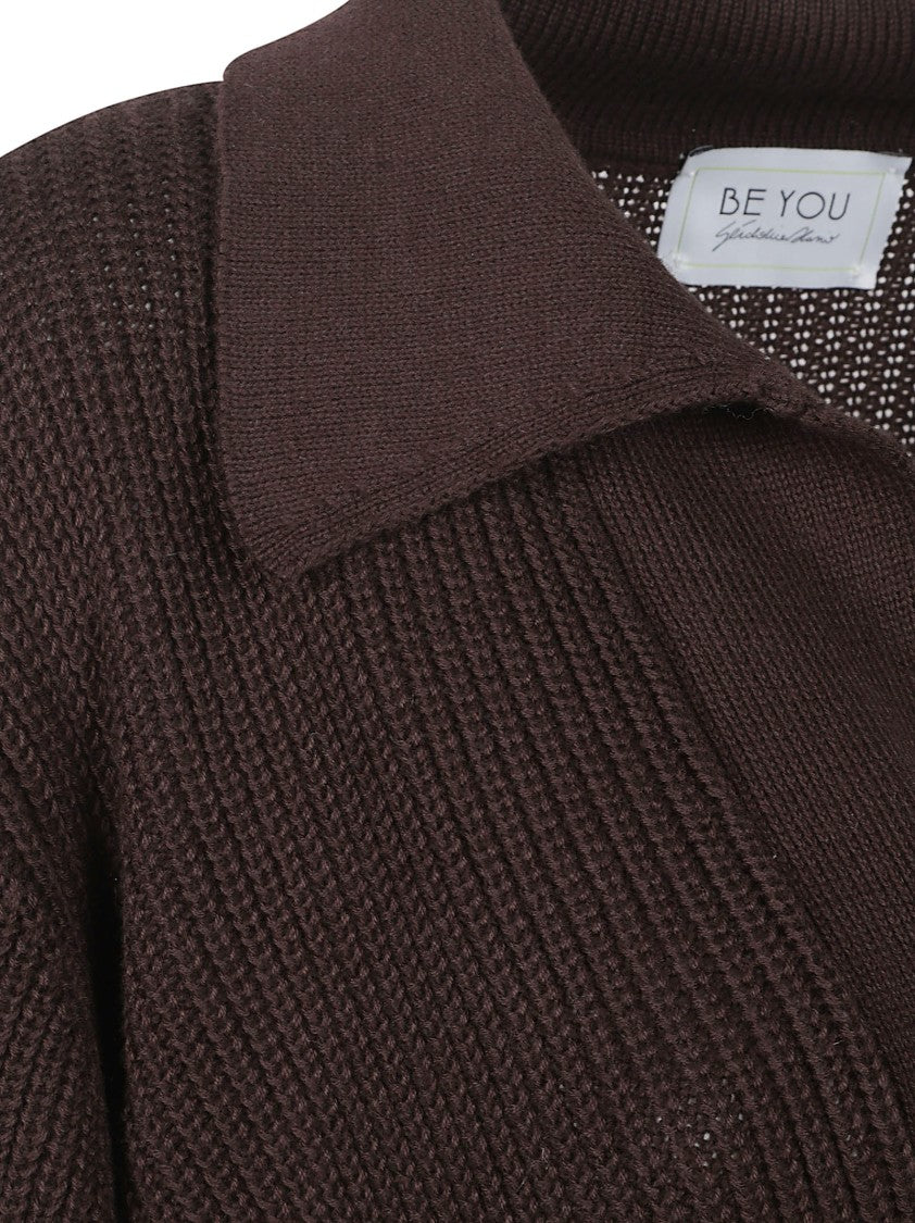Be You Textured Knit Top With Deep V-Neck
