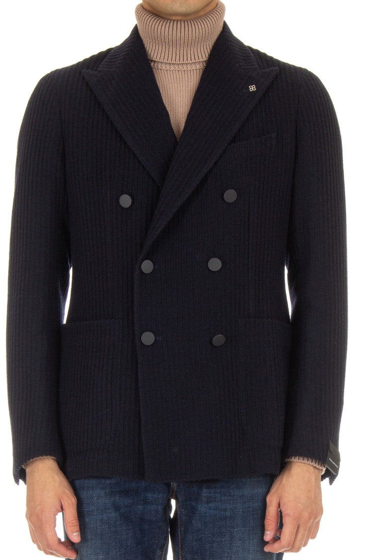 Tagliatore Montecarlo Double-Breasted Wool Rib Jacket