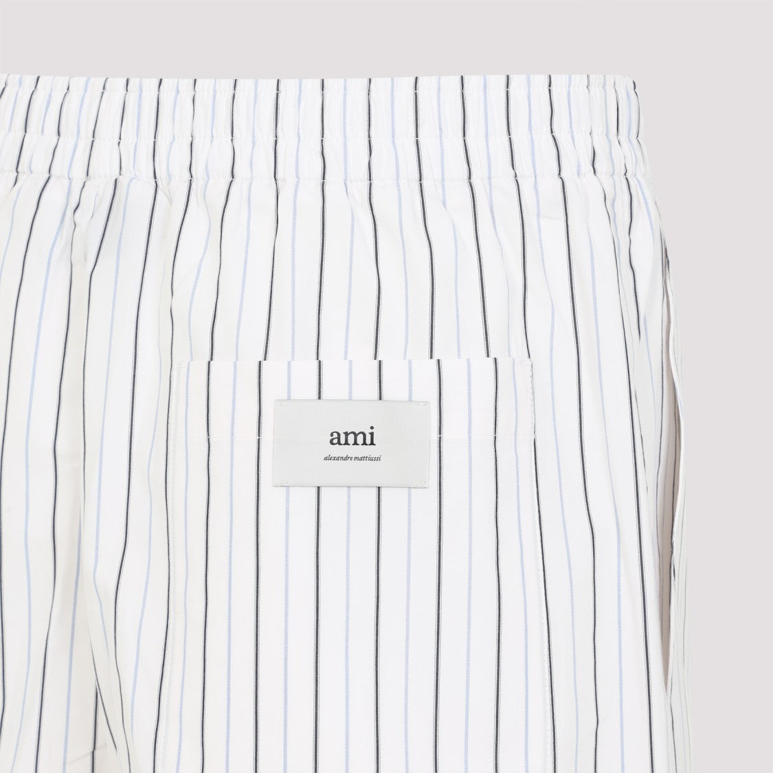 Ami Pinstripe Cotton Bermuda Shorts