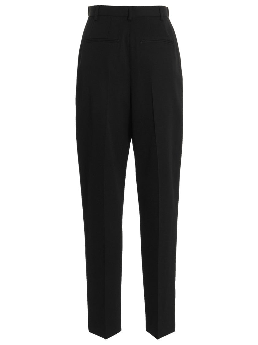 Tory Burch Tailored Wool Twill Pants With Pin Tucks