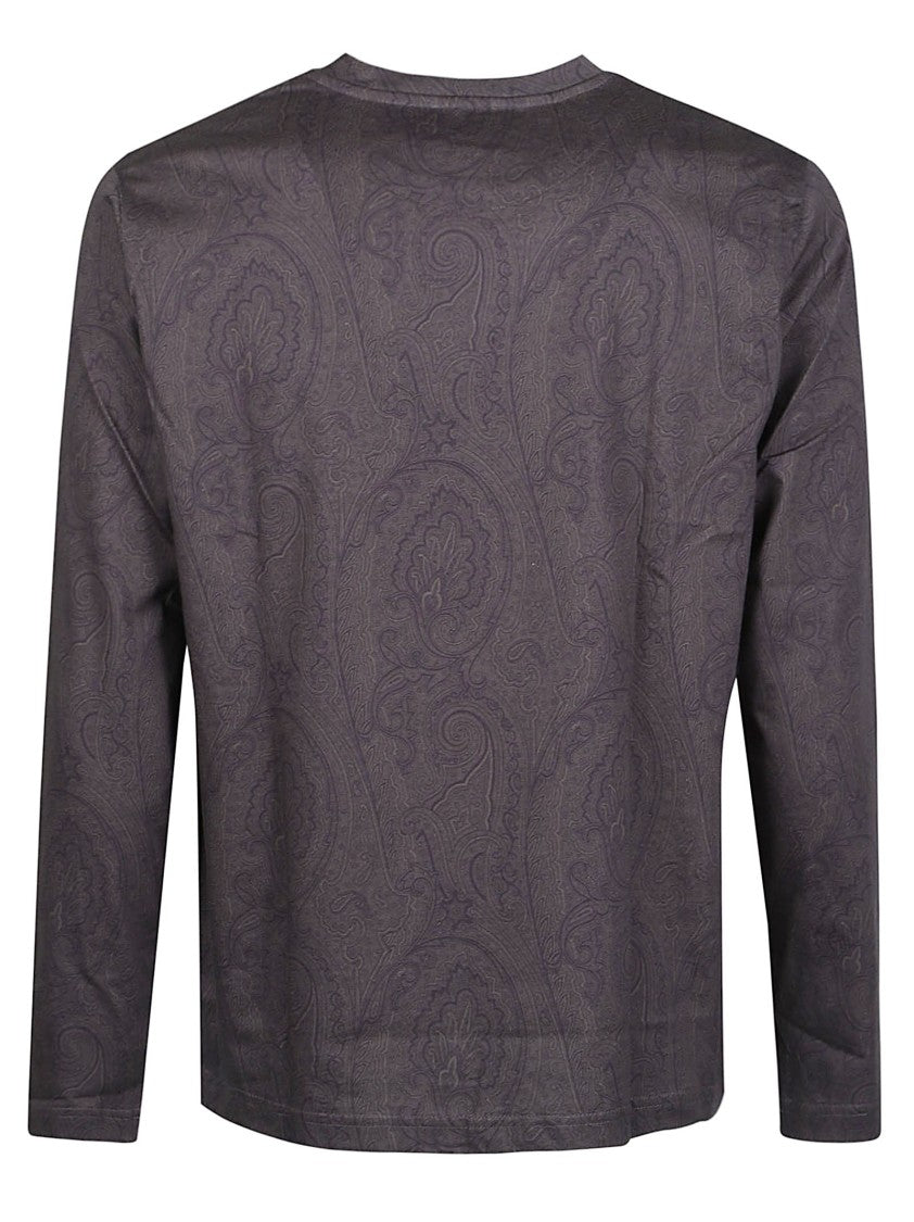 Etro Roma Paisley Pattern Long-Sleeve Cotton T-Shirt