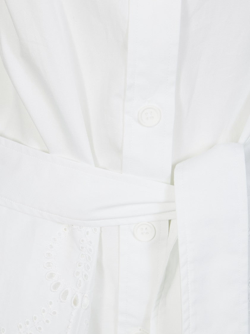Parosh White Eyelet Embroidered Romper