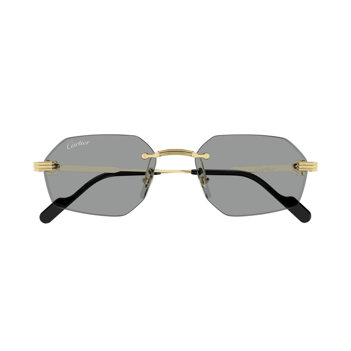 Cartier Rimless Hexagonal Sunglasses With Gold-Tone Accents