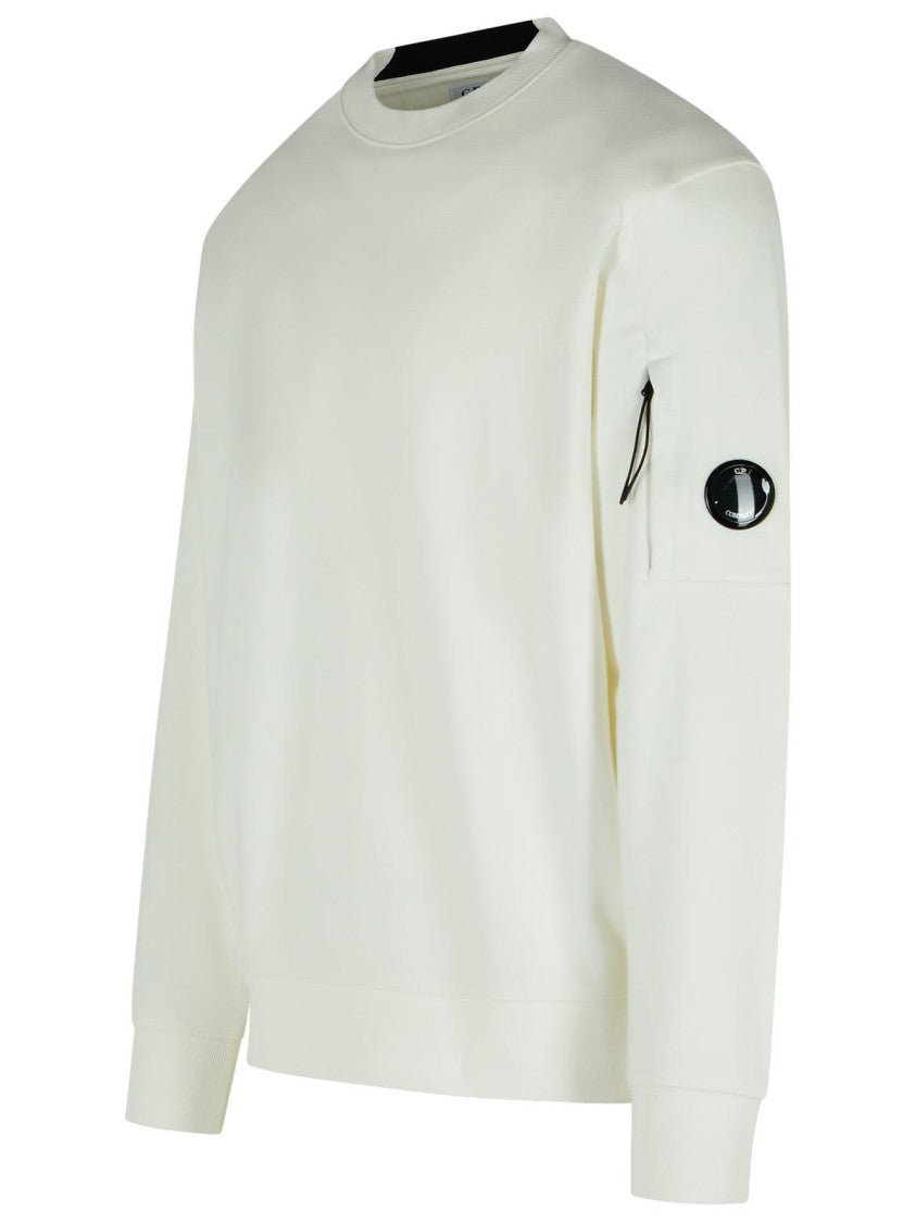 C.P. Company Raised' White Cotton Sweatshirt