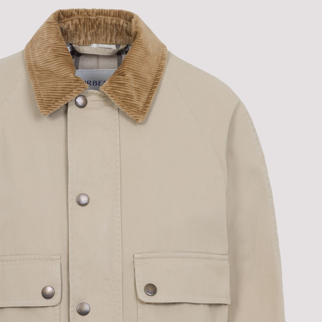 Burberry Cotton Jacket With Corduroy Collar