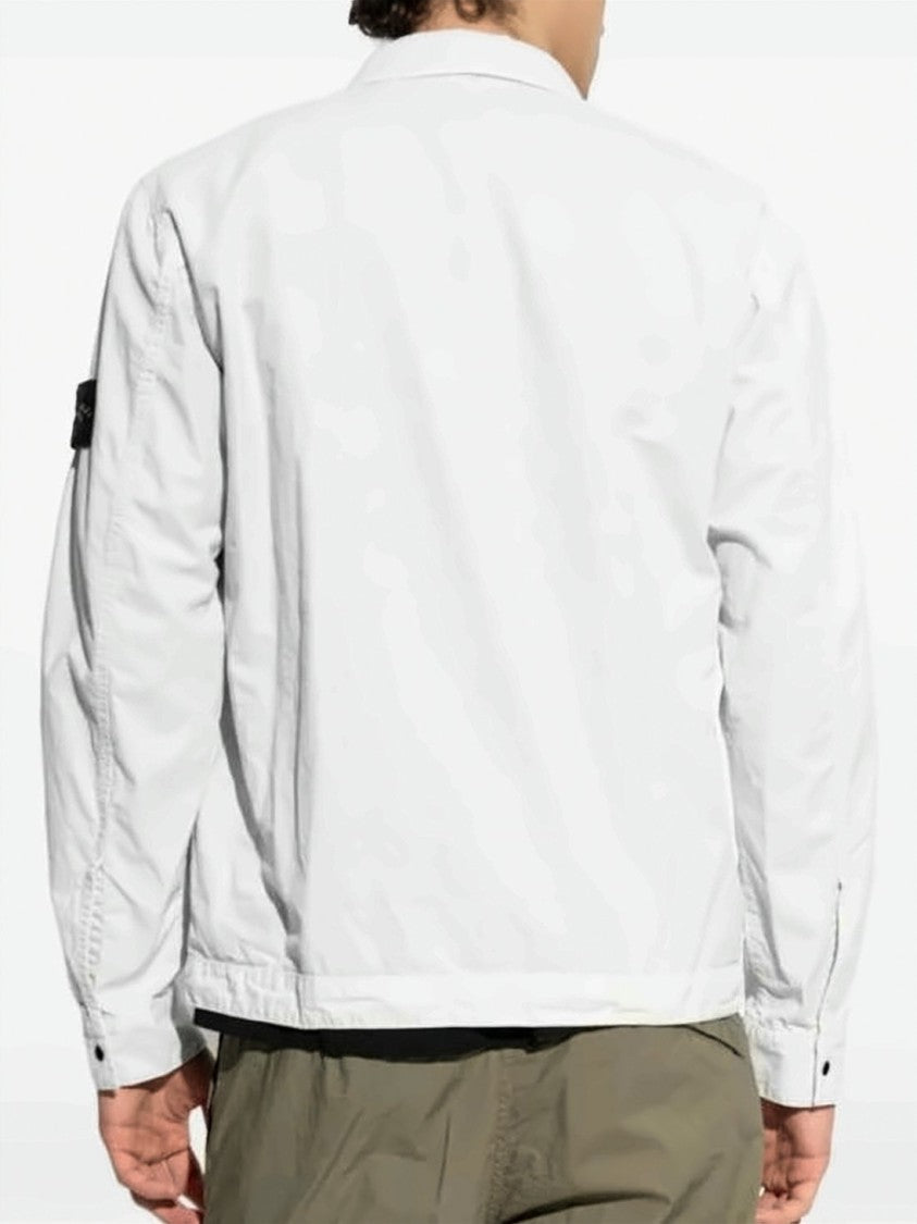 Stone Island Stone Island Minimalist White Jacket With Flap Pocket