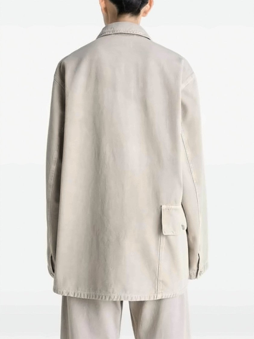 Lemaire Beige Washed Cotton Patch Pocket Jacket