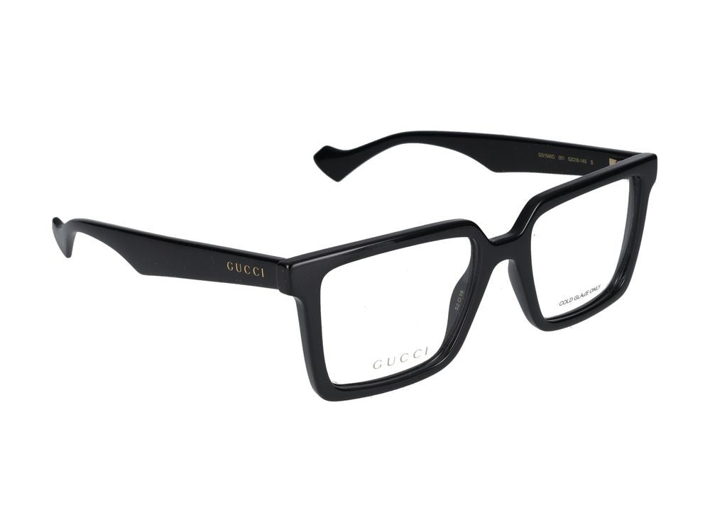 Gucci Black Oversized Glossy Square Eyeglasses