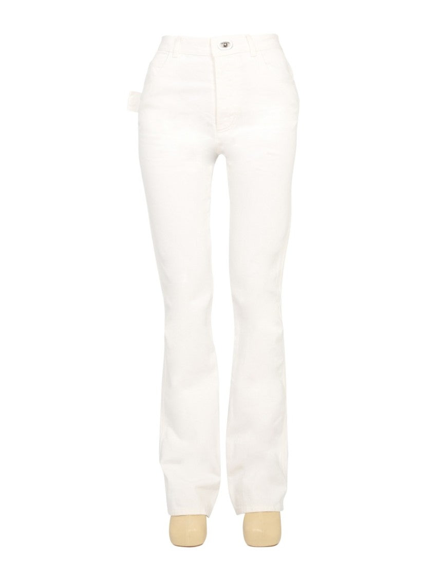 Bottega Veneta Flared Jeans With Oval Button Closure And Belt