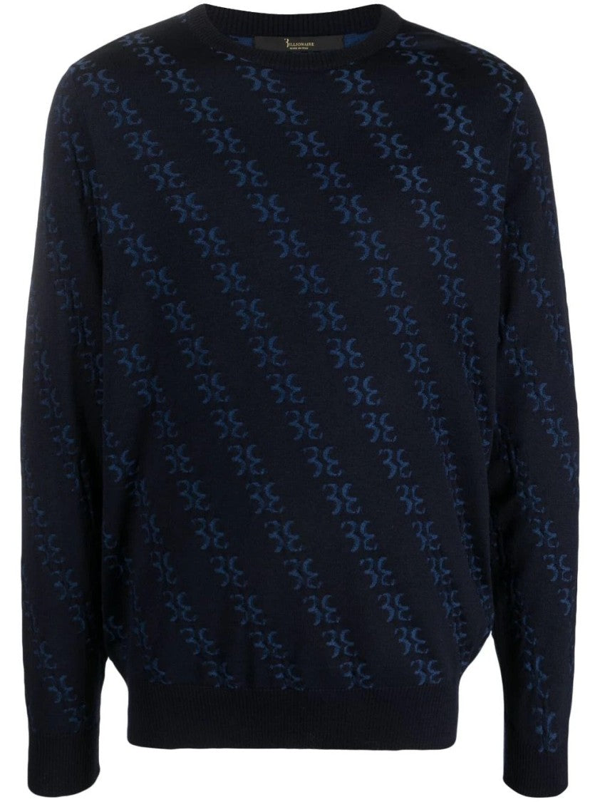 Billionaire Boys Club Textured Patterned Long Sleeve Pullover In Wool
