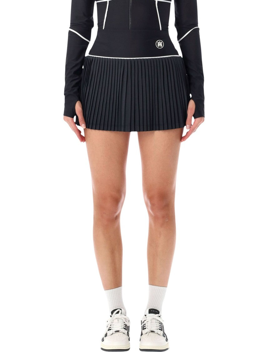 Amiri Pleated Active Mini Structured Mini Skirt