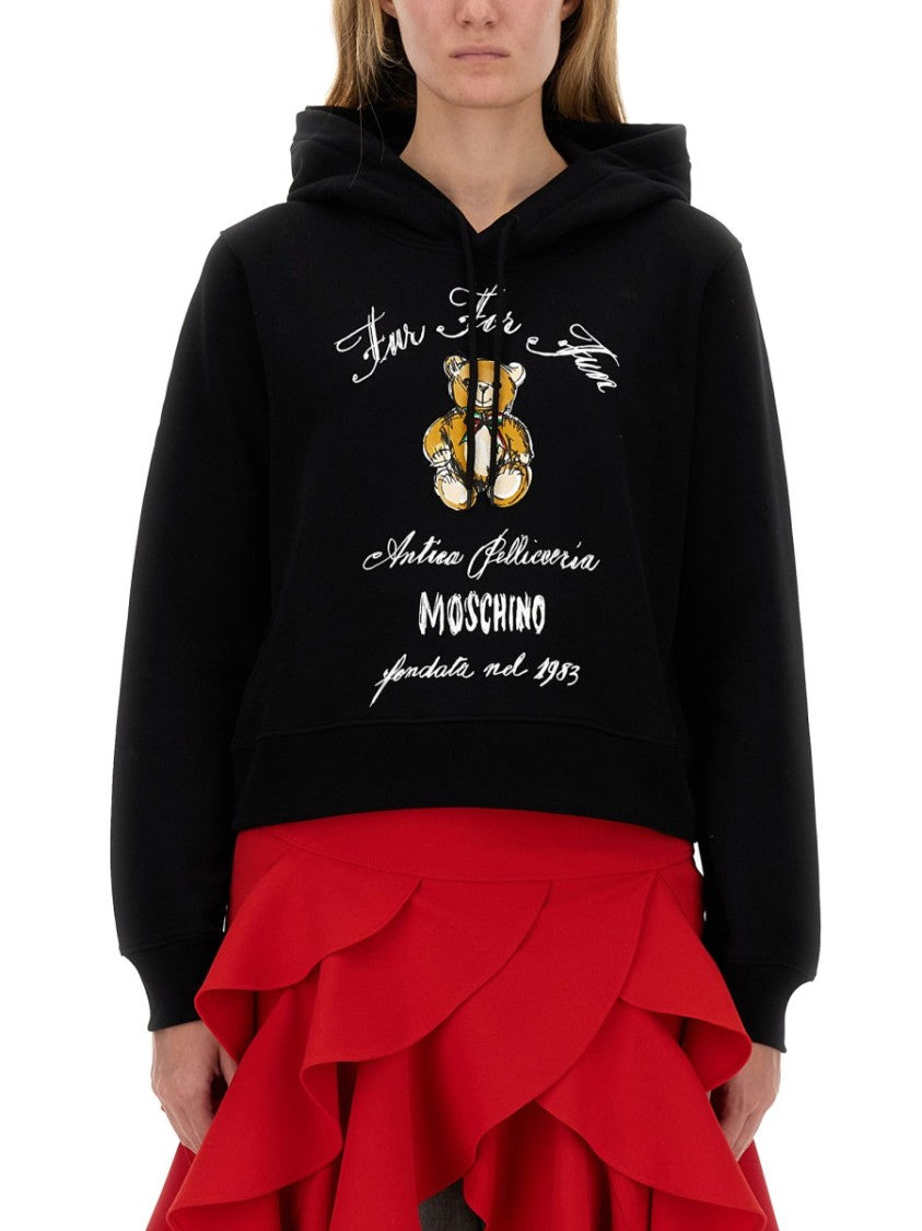 Moschino Cropped Black Sweatshirt
