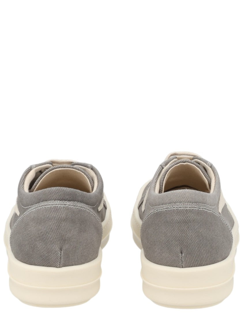Drkshdw By Rick Owens Charcoal Textured Cotton Low-Top Sneakers