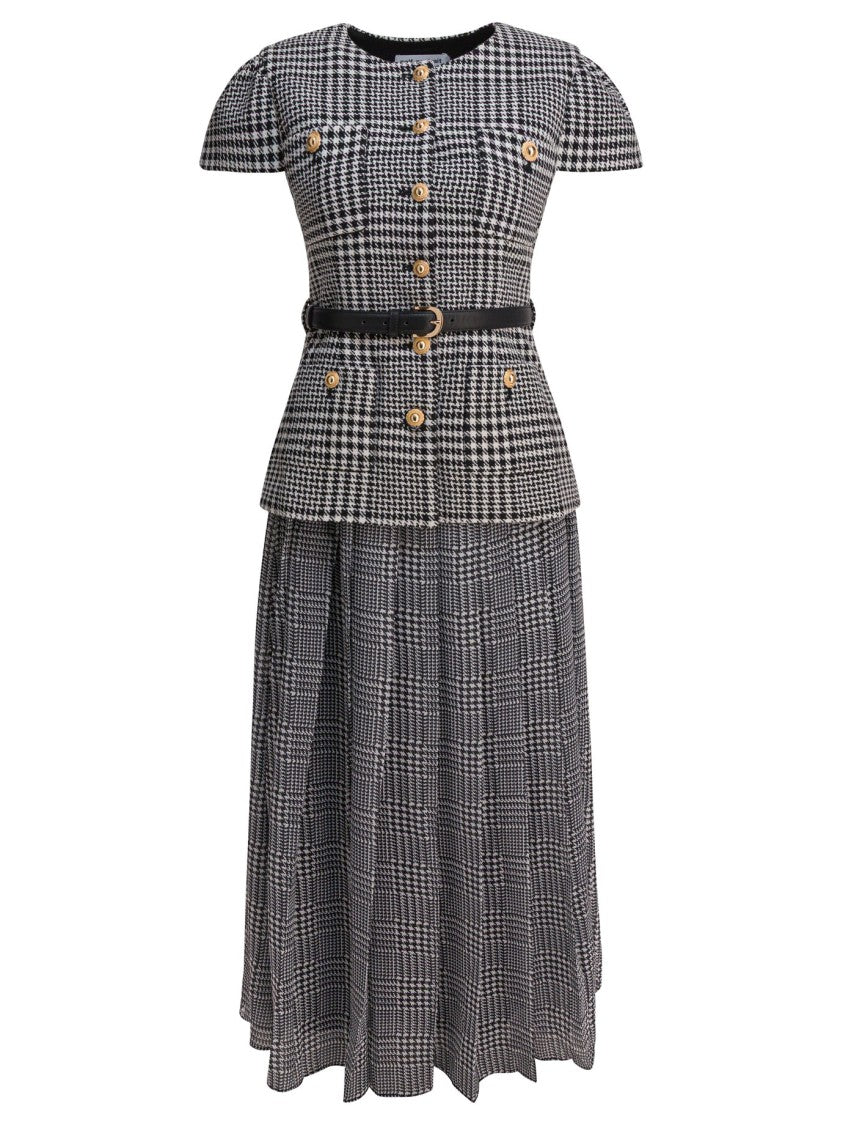 Self-Portrait Tailored Houndstooth Midi Dress