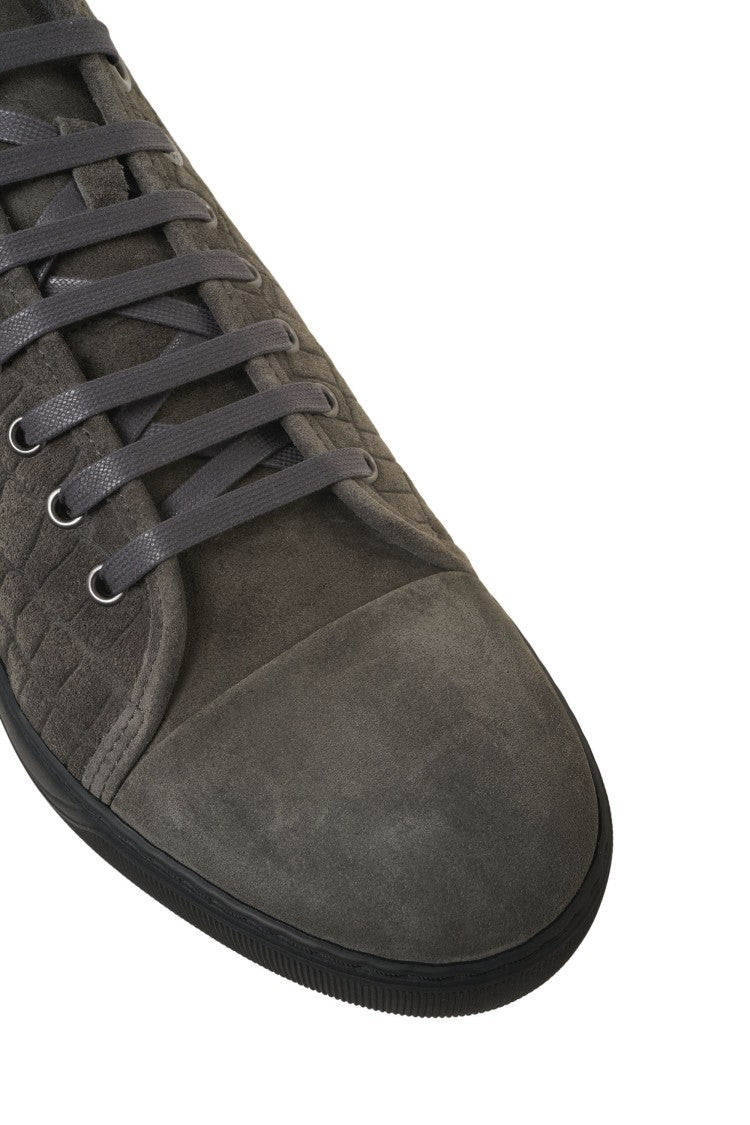 Lanvin Textured High-Top Sneakers In Suede Blend
