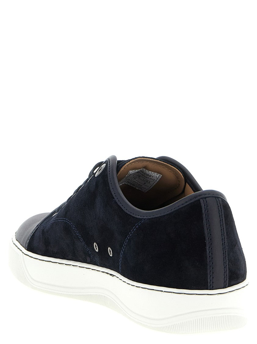 Lanvin Blue Suede And Nappa Low-Top Sneakers