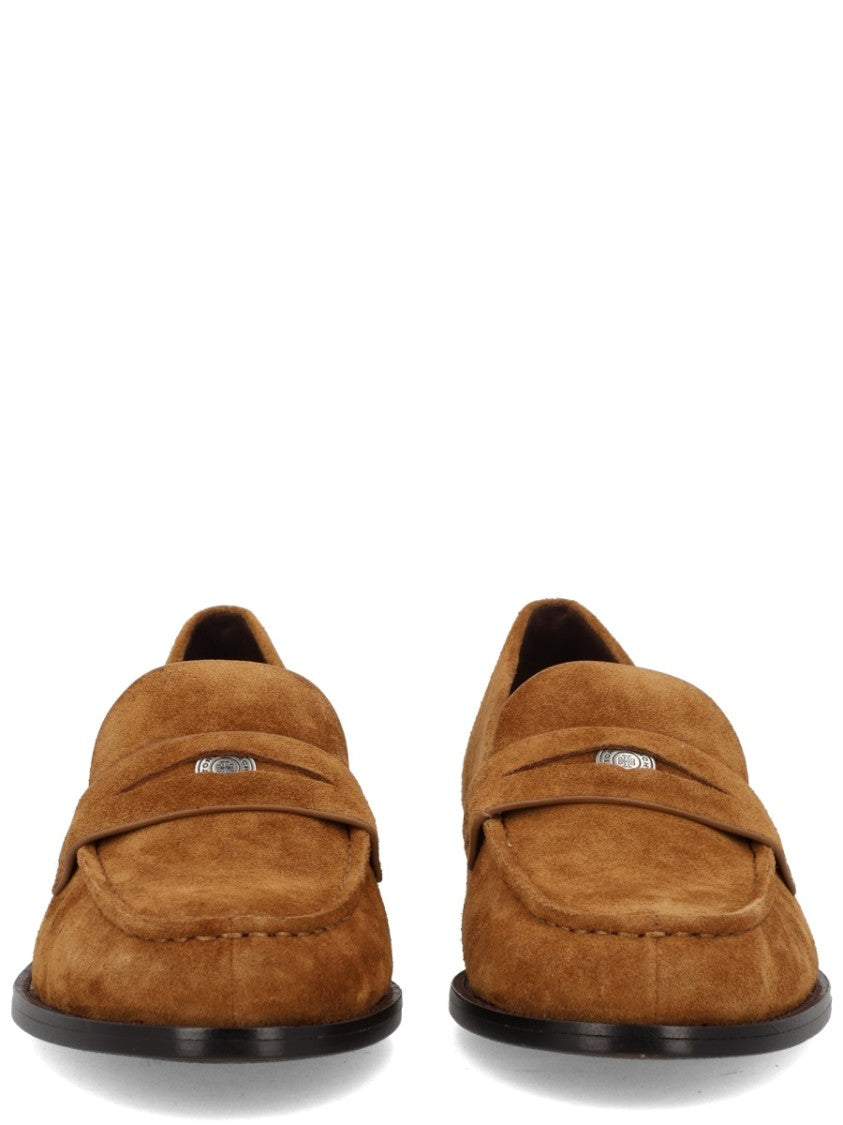 Tory Burch Penny Soft Suede Rounded Toe Loafers