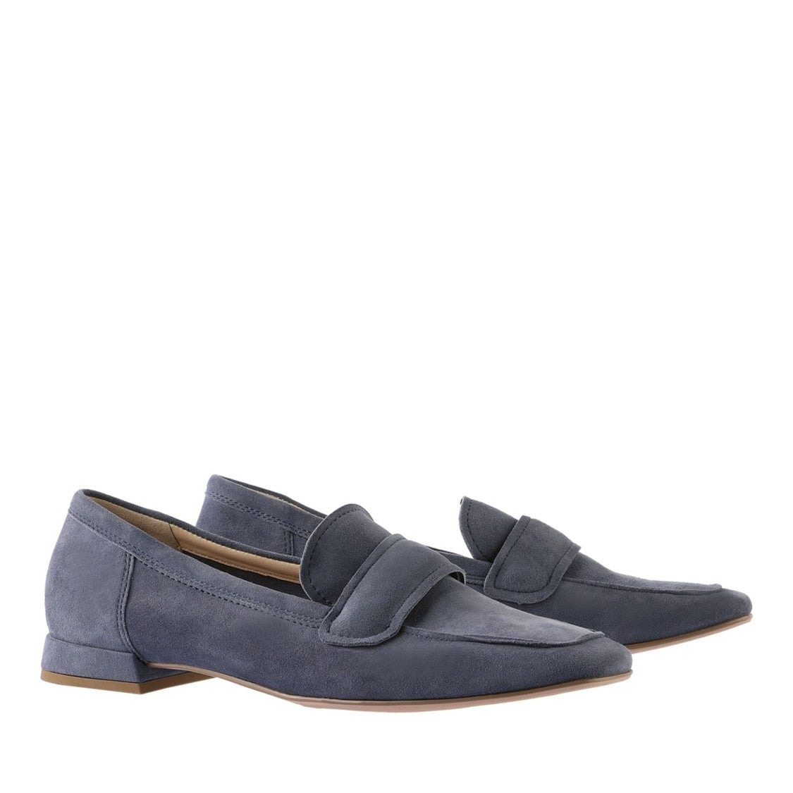 Högl Blue Perry Strap Detail Suede Loafers