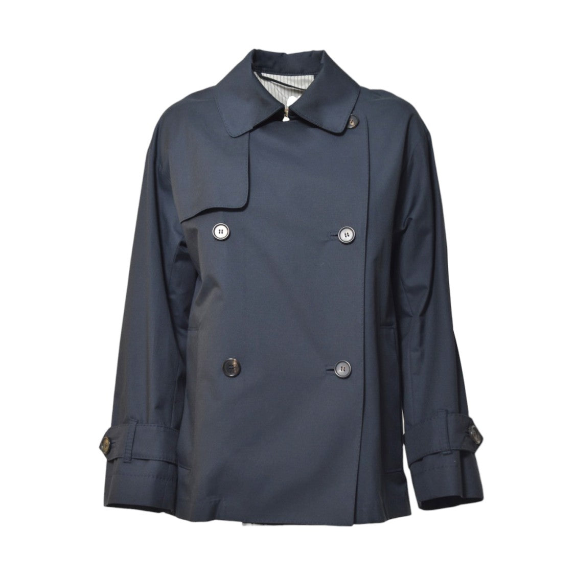 Max Mara Short Double-Breasted Water-Repellent Trench Coat