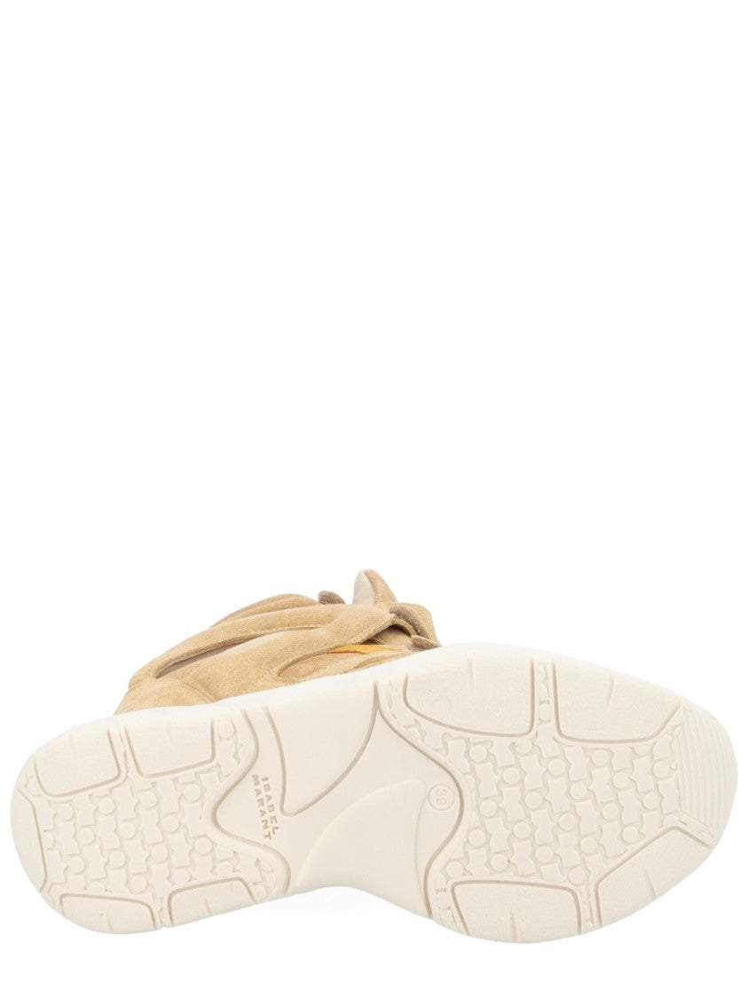 Isabel Marant Beige Balskee Triple Velcro Wedge Sneakers