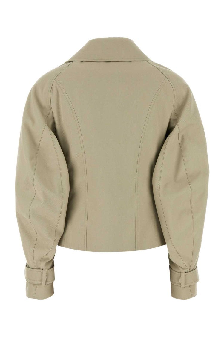Burberry Sage Green Polyester Blend Trench Coat