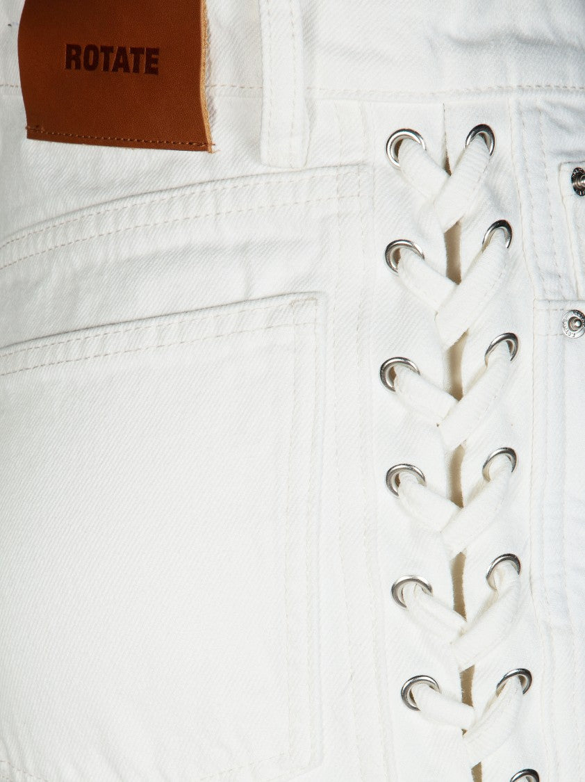 Rotate Straight-Leg Lace-Up Organic Cotton Jeans