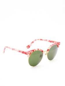 Moli@Limo Multicolor Accented Round Sunglasses With Green Lenses