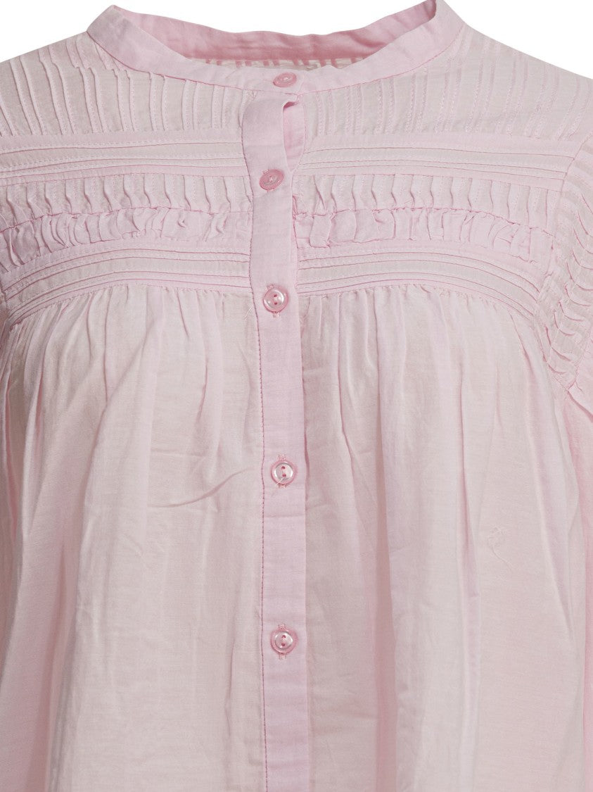 Isabel Marant Étoile Light Pink Blouse With Pintuck And Ruffle Detailing