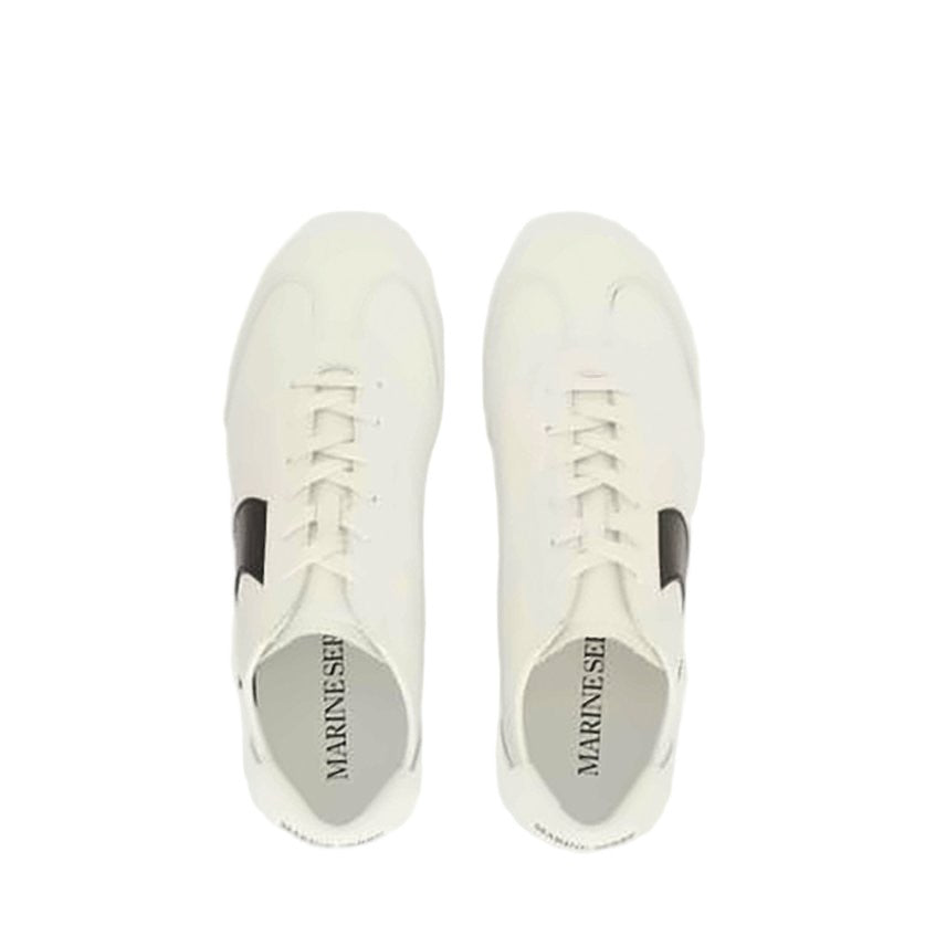 Marine Serre Smooth Leather Sneakers With Crescent Accent