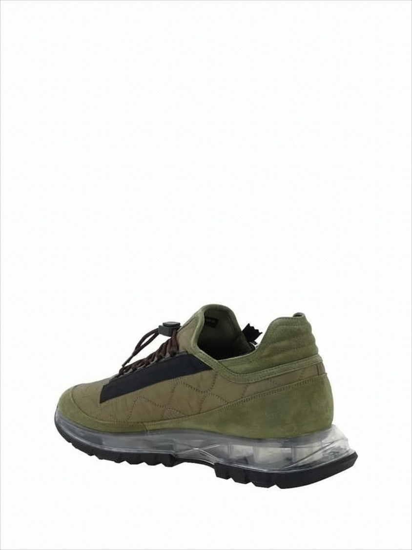 Givenchy Sleek Olive Green Quilted Sneakers With Distinctive Black Zipper