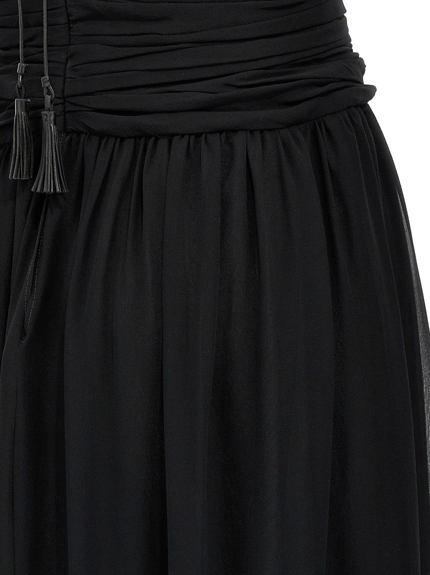 Tom Ford Cut-Out Detail Silk Maxi Dress With Draped Front