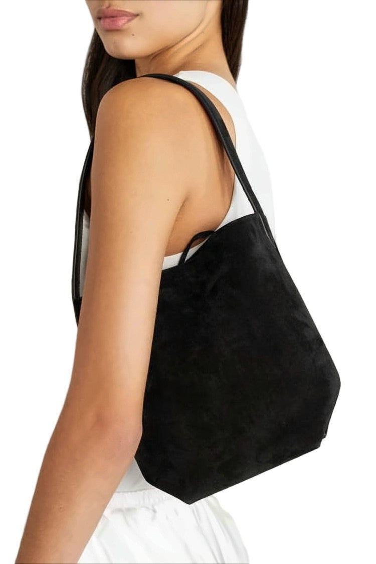 The Row Black Calf Leather Small Tote Bag