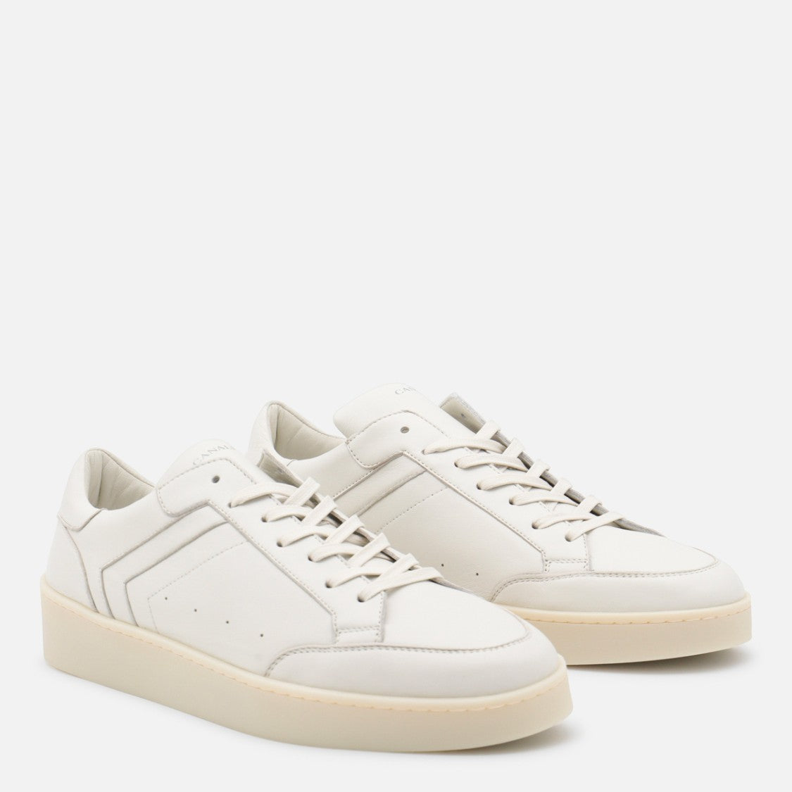 Canali Minimalist White Leather Sneakers