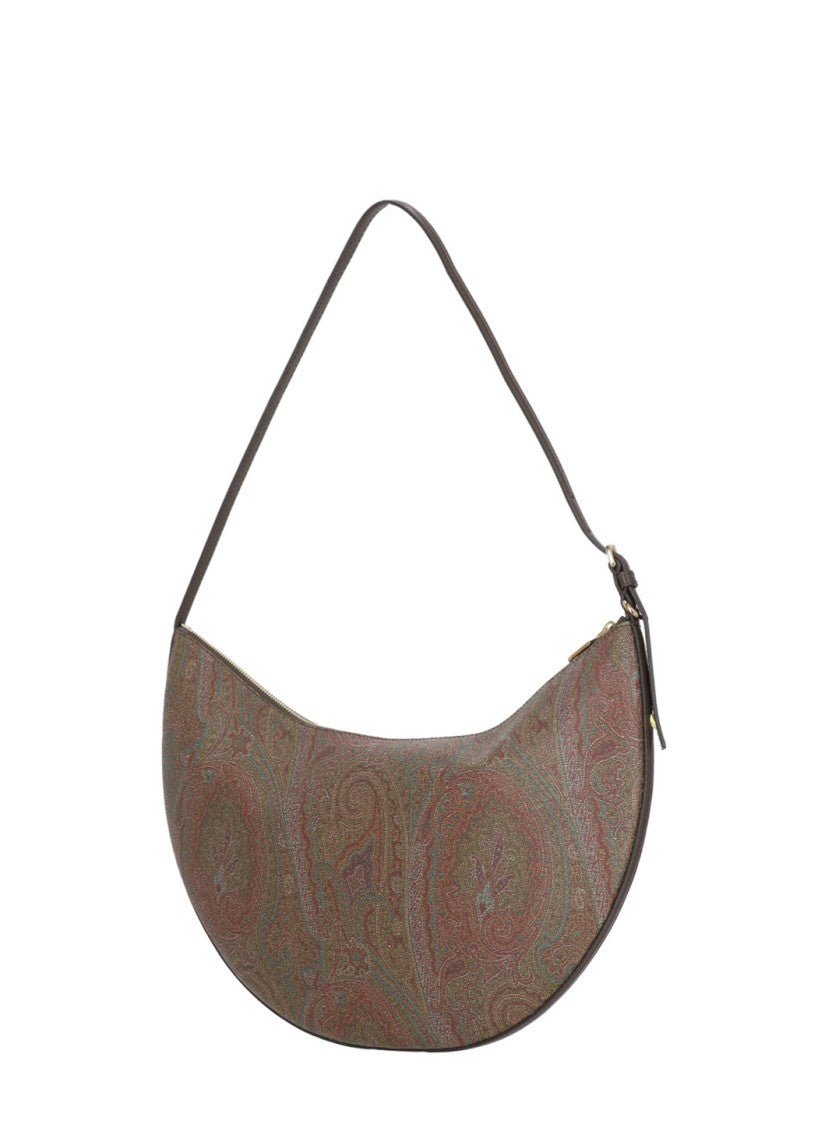 Etro Crescent-Shaped Shoulder Bag With All-Over Paisley Pattern