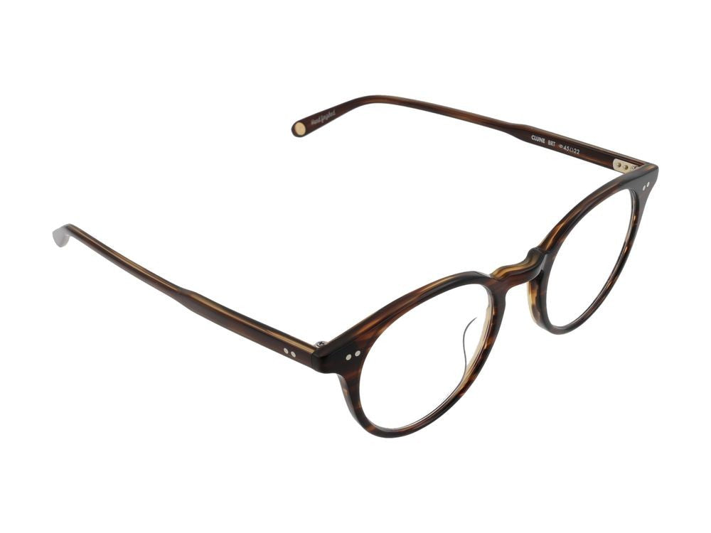 Garrett Leight Round Tortoise Shell Metallic Accent Optical Glasses