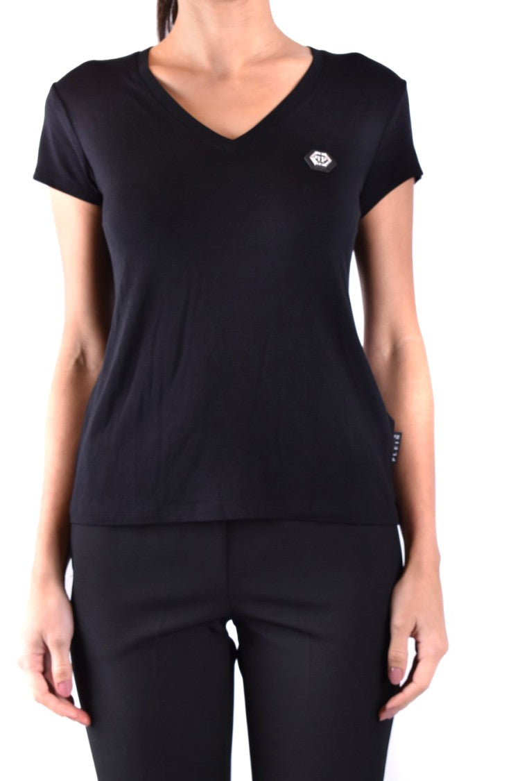 Philipp Plein V-Neck Cotton T-Shirt With Iconic Logo Detail And Fit