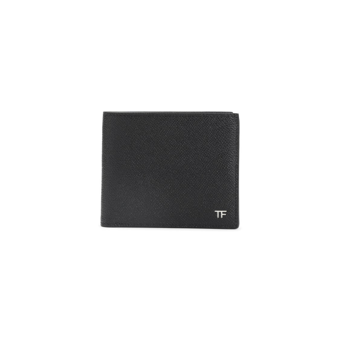 Tom Ford Textured Black Bifold Wallet With Silver-Tone Logo
