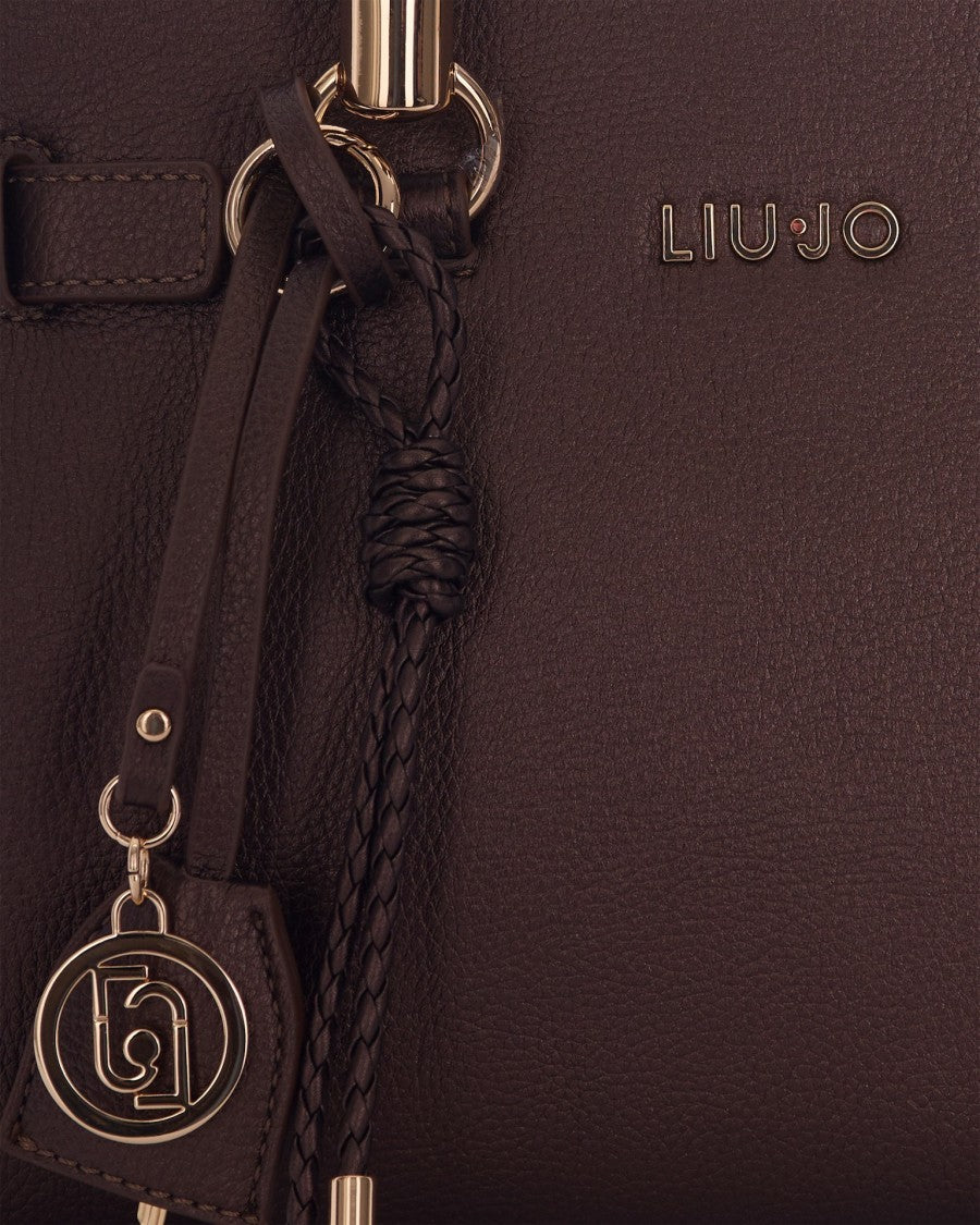 Liu Jo Dark Brown Satchel S Textured Vegan Bag
