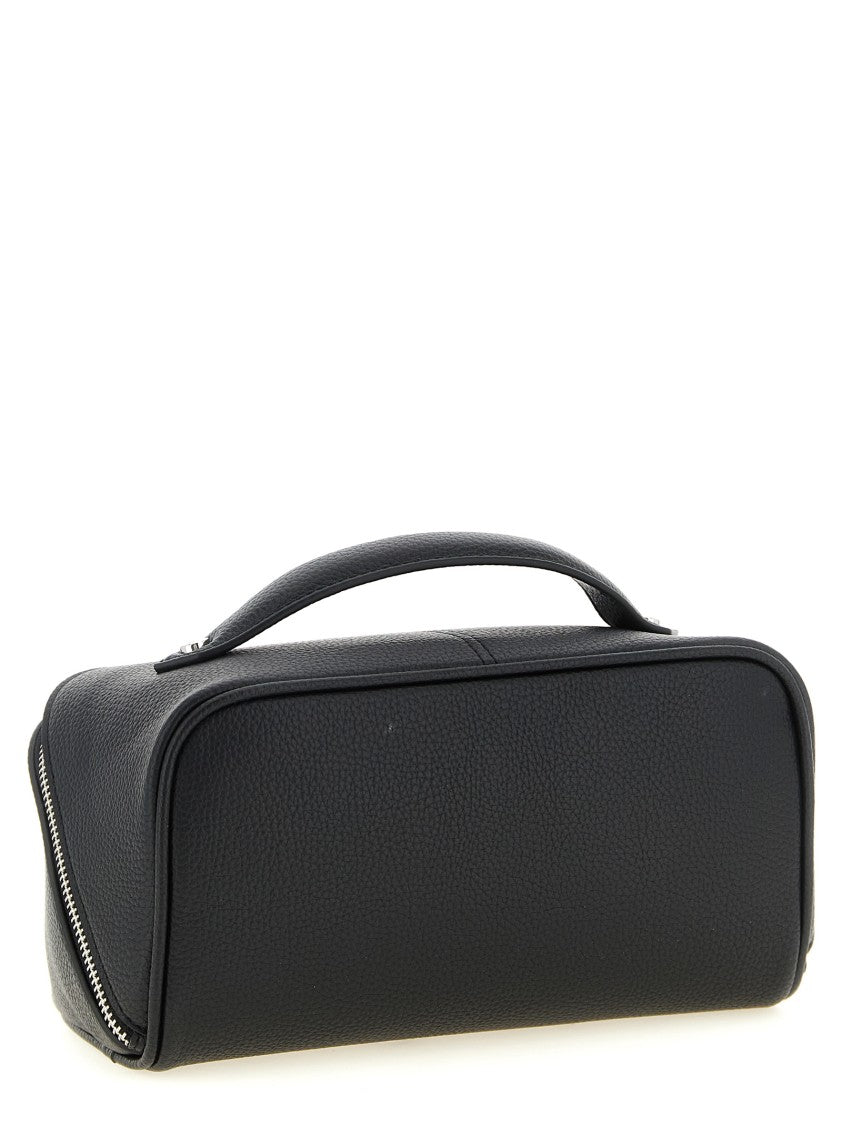 Vivienne Westwood Rectangular Hammered Pu Beauty Case With Orb Bas Relief