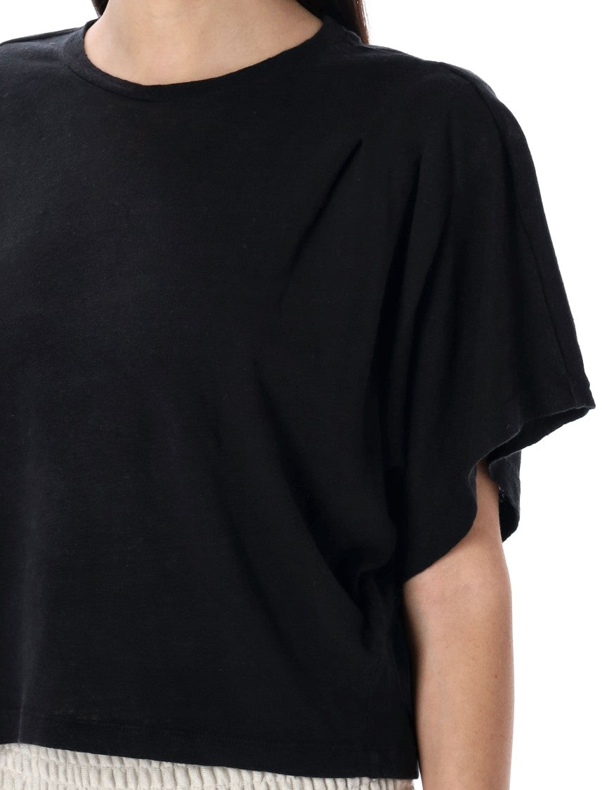 Isabel Marant Étoile Kyanza Relaxed-Fit Black Linen Kyanza T-Shirt