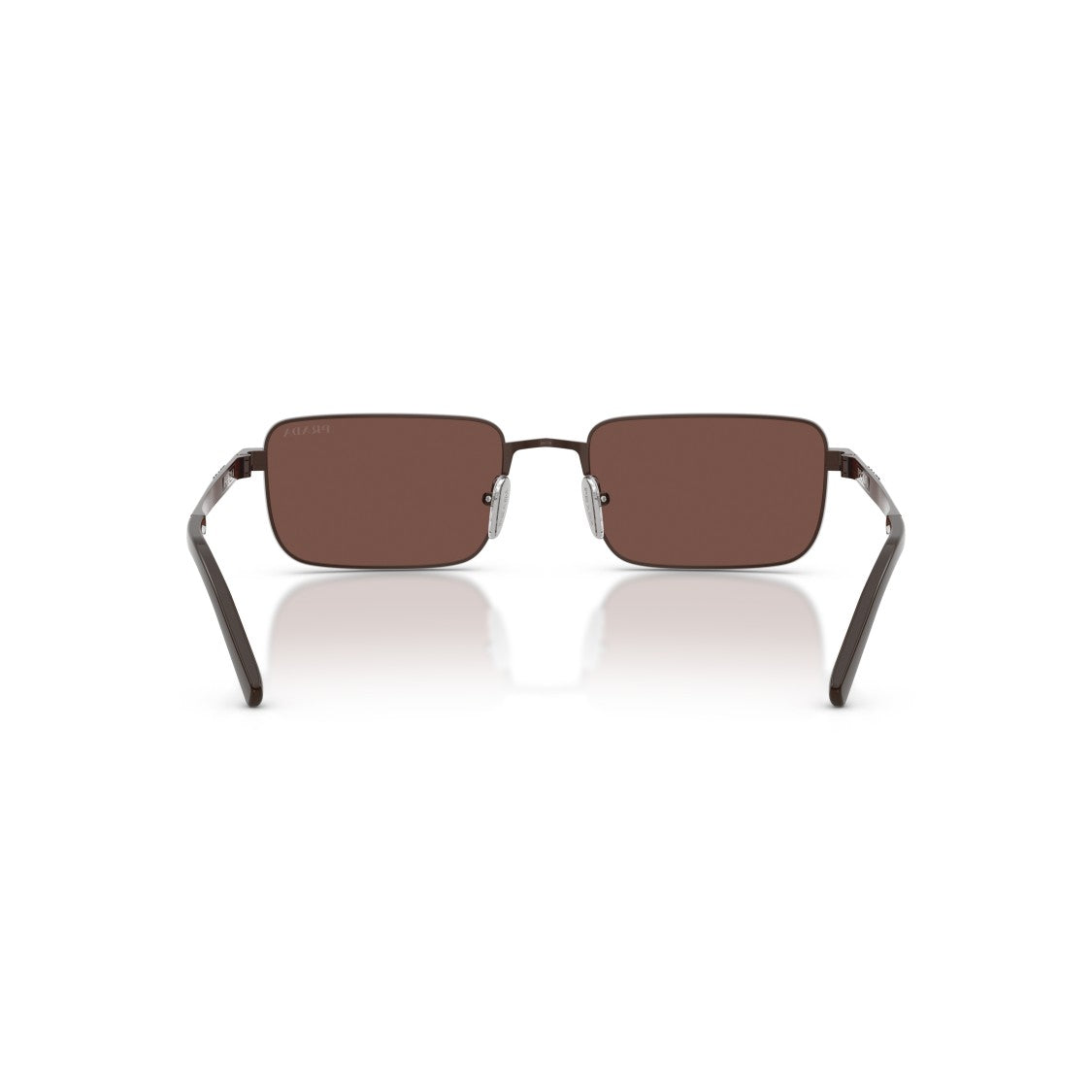 Prada Rectangular Metal Frame Sunglasses With Adjustable Nose Pads