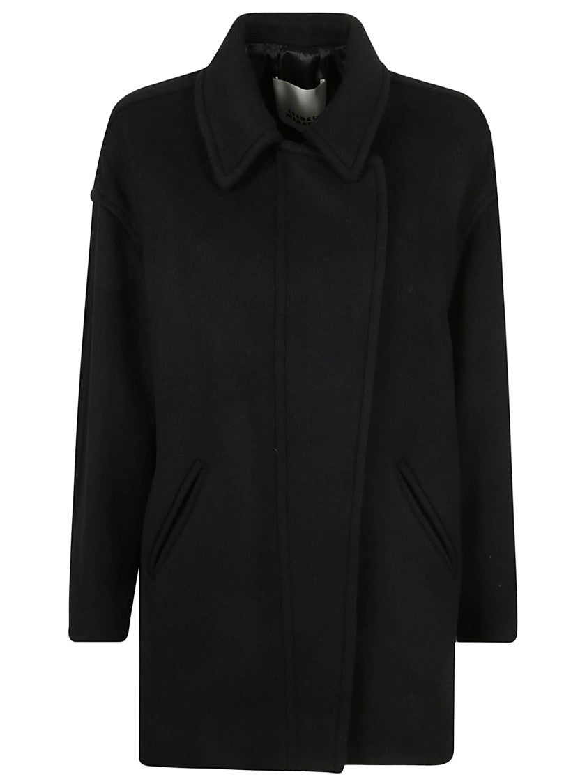 Isabel Marant Relaxed Black Coat With Hidden Closure