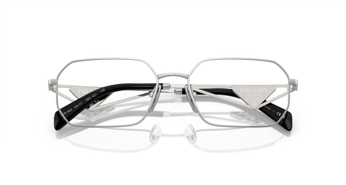 Prada 0Pr A53v Geometric Oversized Square Steel Sunglasses