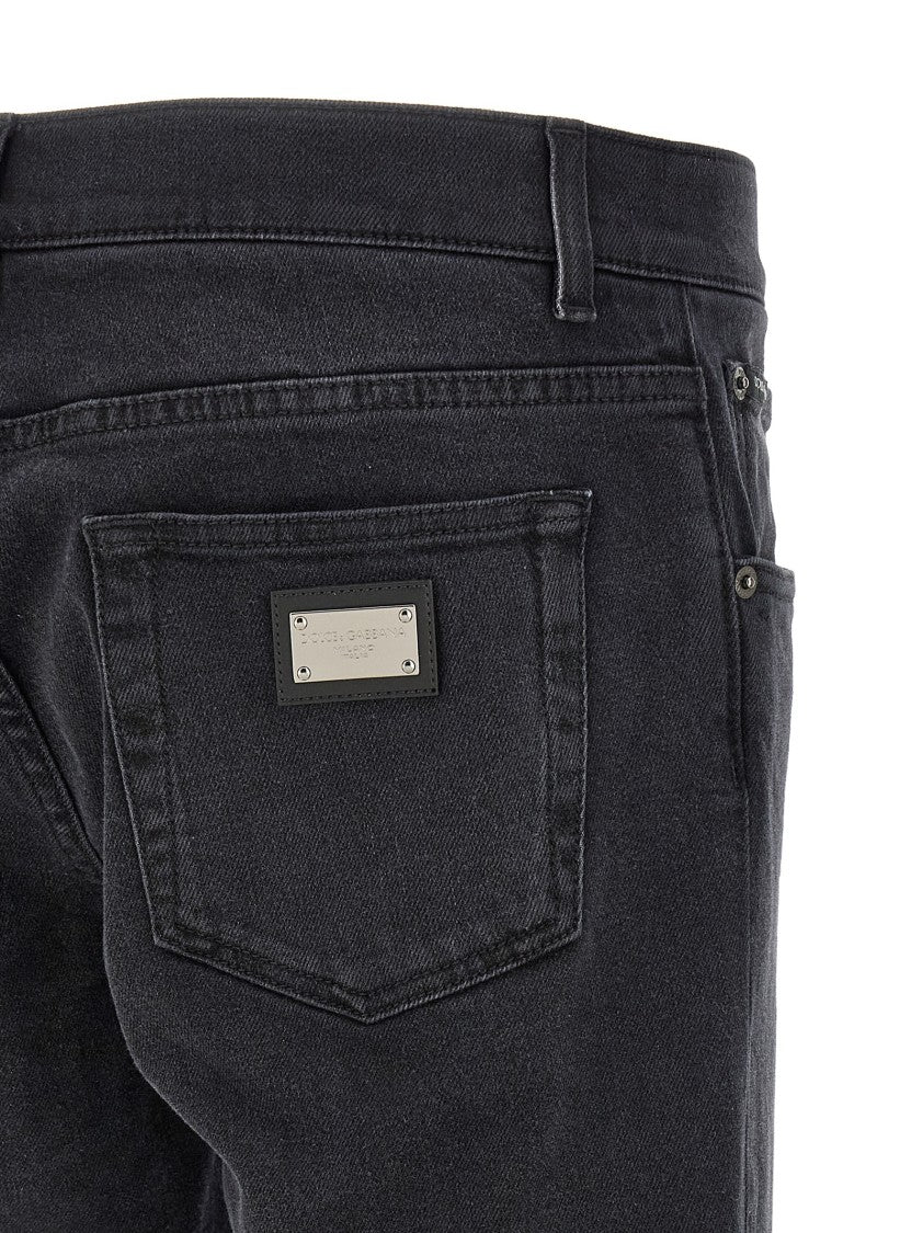 Dolce & Gabbana Five-Pocket Stretch Denim Jeans With Used-Effect Wash