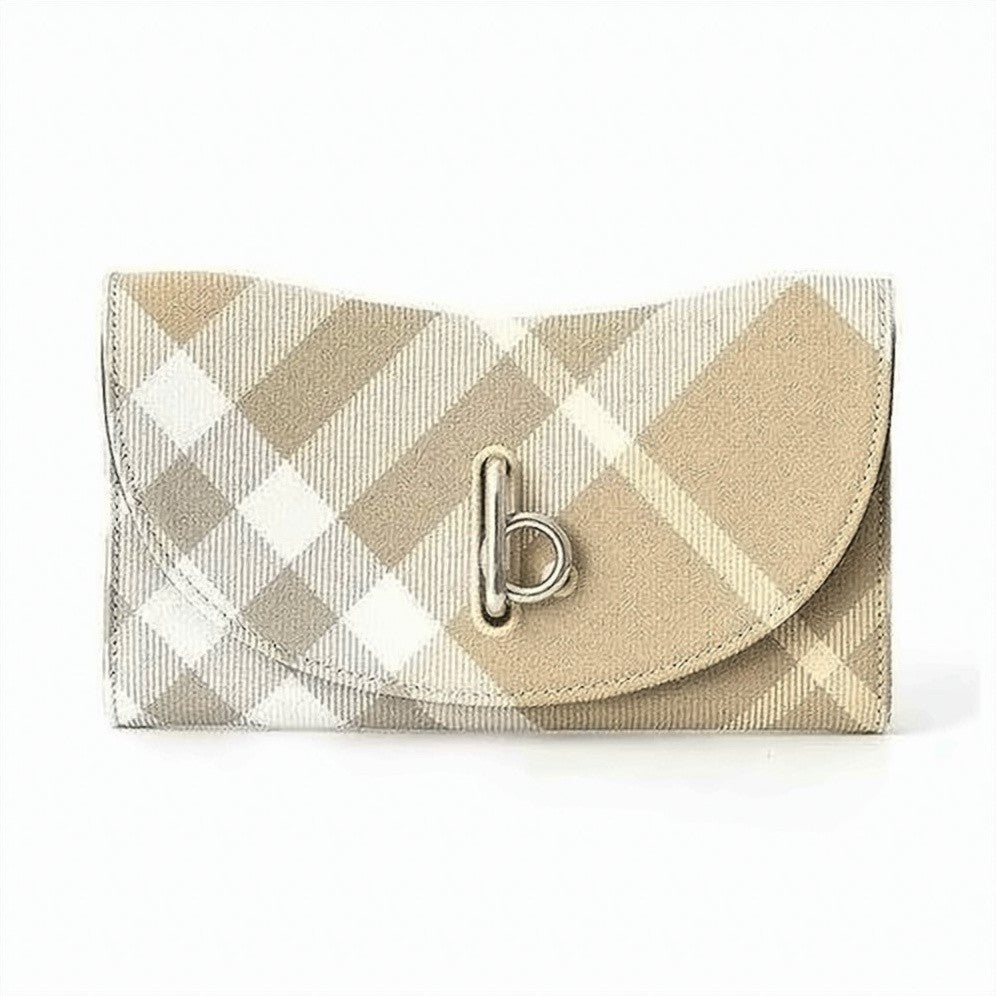 Burberry Key Wallet In Classic Check Pattern With Metallic Closure
