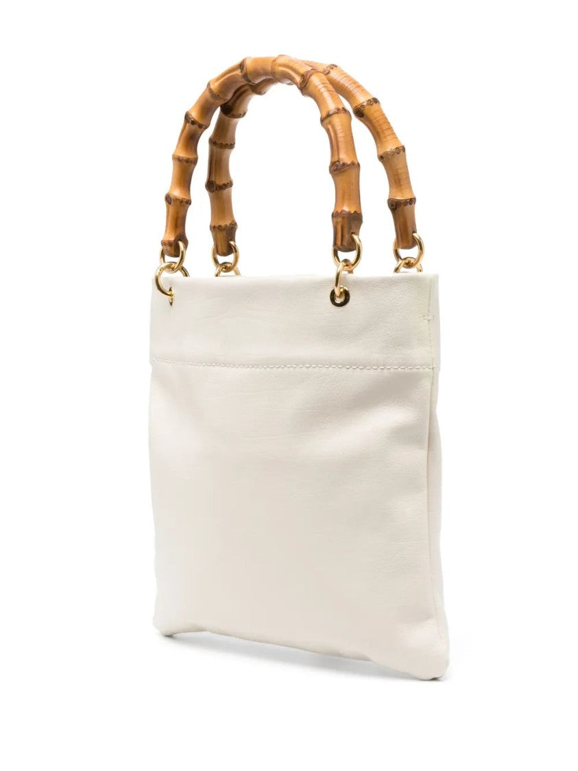 Jil Sander Svelte Tote Bag With Bamboo-Style Handles And Gold Accents