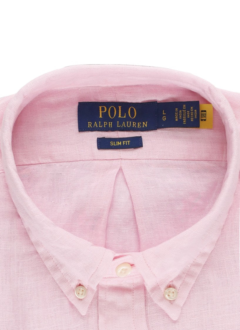 Polo Ralph Lauren Pink Long-Sleeve Linen Shirt
