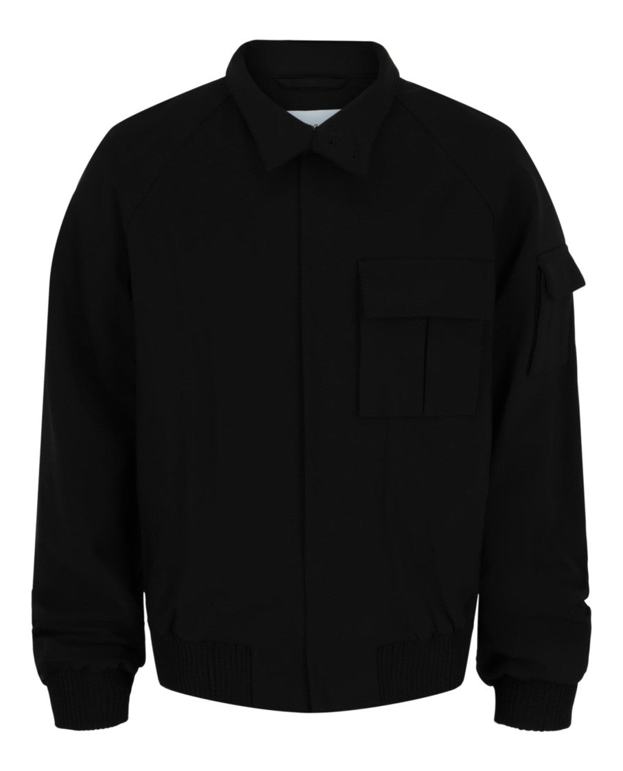 Ferragamo Cropped Bomber Jacket With Silver-Tone Hardware